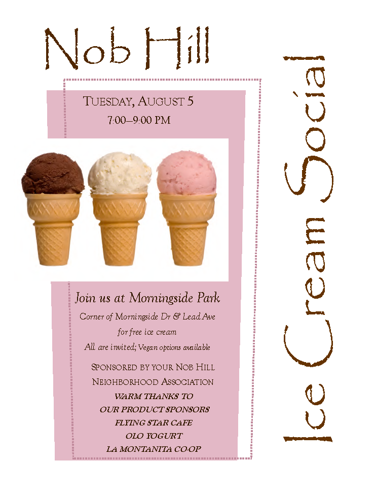 Ice Cream Social Flyer 2014